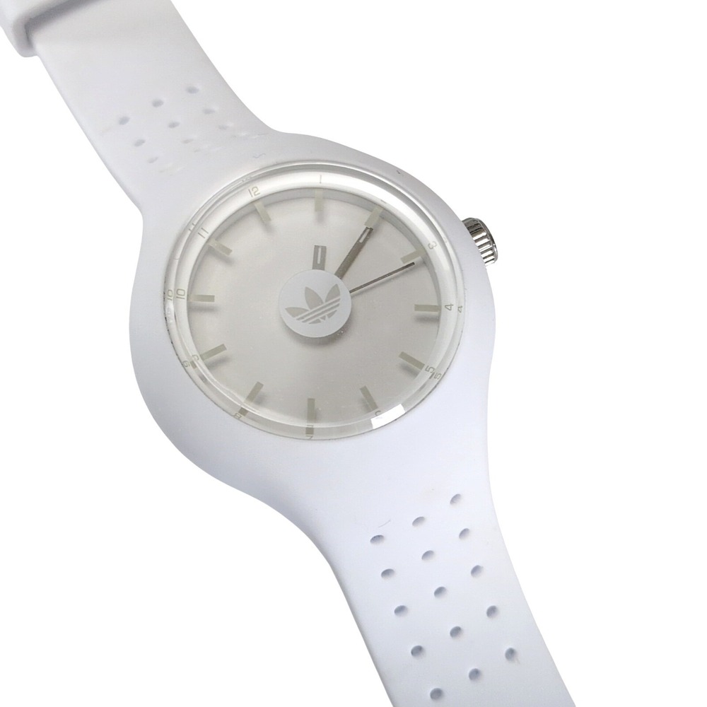 Adidas Originals Ipswich White Trefoil Logo Analog Silicone Strap Watch ADH3201